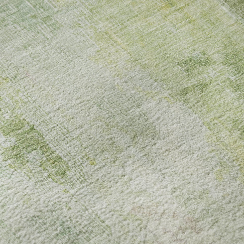 8' X 10' Sage Wheat And Ivory Abstract Washable Area Rug With UV Protection