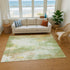 8' X 10' Sage Wheat And Ivory Abstract Washable Area Rug With UV Protection
