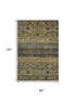 8' X 10' Gray Gold And Brown Striped Washable Area Rug With UV Protection