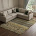 8' X 10' Gray Gold And Brown Striped Washable Area Rug With UV Protection