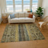 8' X 10' Gray Gold And Brown Striped Washable Area Rug With UV Protection