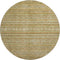 8' Artichoke Green Gold And Gray Striped Washable Round Rug With UV Protection