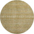 8' Artichoke Green Gold And Gray Striped Washable Round Rug With UV Protection