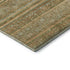 8' Artichoke Green Gold And Gray Striped Washable Round Rug With UV Protection