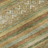 8' Artichoke Green Gold And Gray Striped Washable Round Rug With UV Protection