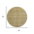 8' Artichoke Green Gold And Gray Striped Washable Round Rug With UV Protection