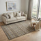 5' X 8' Brown Gray And Silver Striped Washable Area Rug With UV Protection