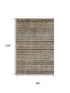 8' X 10' Brown Gray And Silver Striped Washable Area Rug With UV Protection