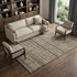 8' X 10' Brown Gray And Silver Striped Washable Area Rug With UV Protection