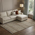 9' X 12' Brown Gray And Silver Striped Washable Area Rug With UV Protection