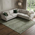 8' X 10' Olive Green Gray And Silver Striped Washable Area Rug With UV Protection