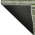 8' X 10' Olive Green Gray And Silver Striped Washable Area Rug With UV Protection