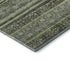 8' X 10' Olive Green Gray And Silver Striped Washable Area Rug With UV Protection