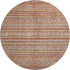 8' Rust Gold And Gray Striped Washable Round Rug With UV Protection