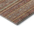 8' Rust Gold And Gray Striped Washable Round Rug With UV Protection