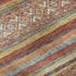 8' Rust Gold And Gray Striped Washable Round Rug With UV Protection