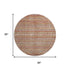 8' Rust Gold And Gray Striped Washable Round Rug With UV Protection