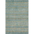 8' X 10' Teal Gold And Blue Striped Washable Area Rug With UV Protection