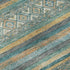 8' X 10' Teal Gold And Blue Striped Washable Area Rug With UV Protection