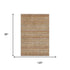 8' X 10' Terra Cotta Gold And Gray Striped Washable Area Rug With UV Protection