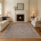9' X 12' Brown And Beige Oriental Washable Area Rug With UV Protection