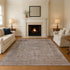 9' X 12' Brown And Beige Oriental Washable Area Rug With UV Protection