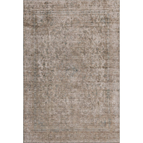 9' X 12' Brown And Beige Oriental Washable Area Rug With UV Protection