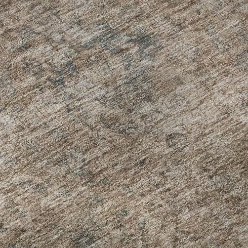 9' X 12' Brown And Beige Oriental Washable Area Rug With UV Protection