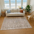 9' X 12' Brown And Beige Oriental Washable Area Rug With UV Protection