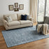 5' X 8' Blue And Gray Oriental Washable Area Rug With UV Protection