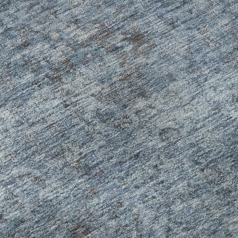 5' X 8' Blue And Gray Oriental Washable Area Rug With UV Protection