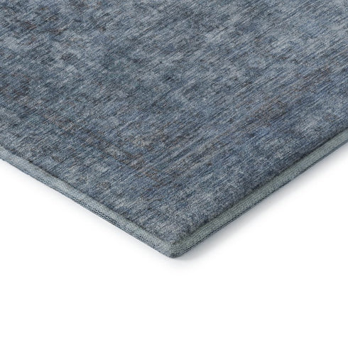 9' X 12' Blue And Gray Oriental Washable Area Rug With UV Protection