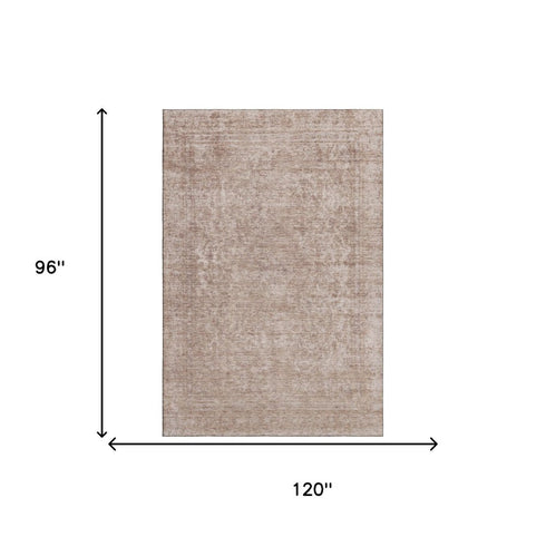 8' X 10' Copper And Rust Oriental Washable Area Rug With UV Protection