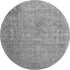 8' Gray And Silver Oriental Washable Round Rug With UV Protection