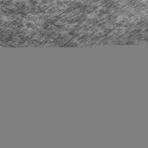 8' Gray And Silver Oriental Washable Round Rug With UV Protection