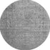 8' Gray And Silver Oriental Washable Round Rug With UV Protection