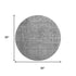8' Gray And Silver Oriental Washable Round Rug With UV Protection