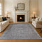 8' X 10' Gray And Silver Oriental Washable Area Rug With UV Protection