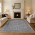 8' X 10' Gray And Silver Oriental Washable Area Rug With UV Protection