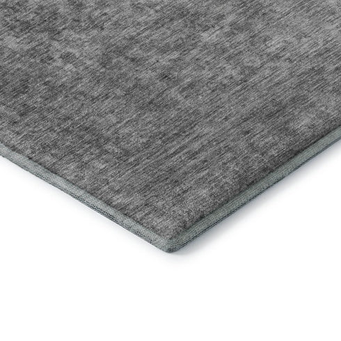8' X 10' Gray And Silver Oriental Washable Area Rug With UV Protection
