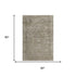 5' X 8' Pewter And Gray Oriental Washable Area Rug With UV Protection