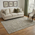 5' X 8' Pewter And Gray Oriental Washable Area Rug With UV Protection