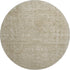 8' Tan And Beige Oriental Washable Round Rug With UV Protection
