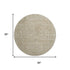 8' Tan And Beige Oriental Washable Round Rug With UV Protection