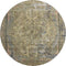 8' Artichoke Green Gold And Gray Floral Medallion Washable Round Rug With UV Protection