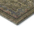 8' Artichoke Green Gold And Gray Floral Medallion Washable Round Rug With UV Protection