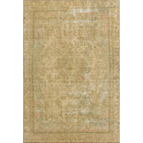 8' X 10' Coral And Beige Floral Medallion Washable Area Rug With UV Protection