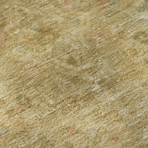 8' X 10' Coral And Beige Floral Medallion Washable Area Rug With UV Protection