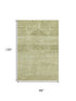 8' X 10' Artichoke Green And Beige Oriental Washable Area Rug With UV Protection