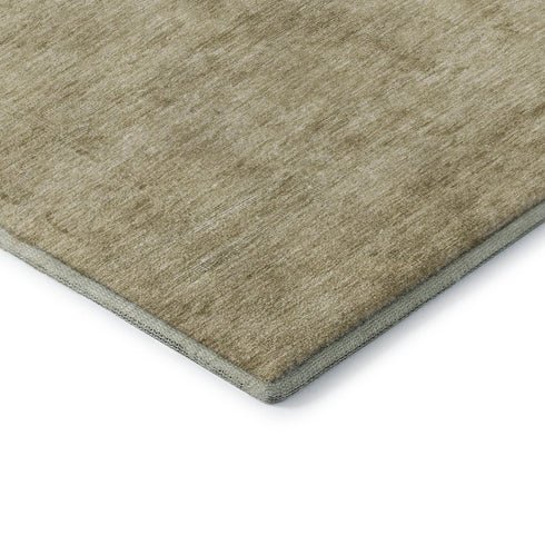8' X 10' Beige And Taupe Oriental Washable Area Rug With UV Protection